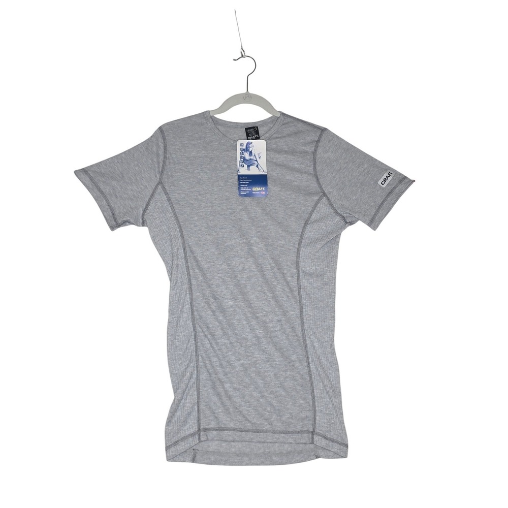 Craft Scandinavia NWT Base Layer Gray Ribbed Short Sleeve ActiveShirt Large USA